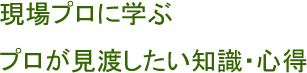現場プロに学ぶ プロが見渡したい知識・心得